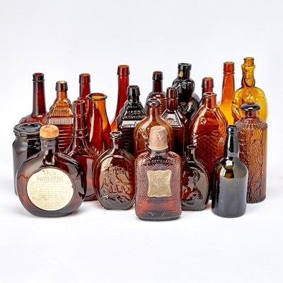 Lot 204 - Large Group of American Glass Bottles and Flasks