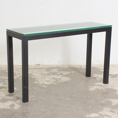Lot 276 - Mid Century Modern Metal Glass Top Console