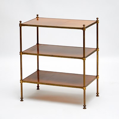 Lot 499 - English Lacquered Brass Three-Tier Étagère