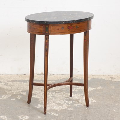 Lot 369 - Edwardian Paint Decorated Satinwood Occasional Table