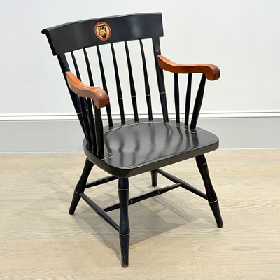 Lot 1187 - Ebonized Boston College Collegiate Armchair