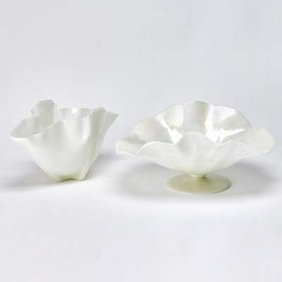 Lot 827 - Two Carder Steuben Blown Glass "Ivrene" Table Articles