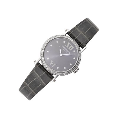 Lot 1069 - Patek Philippe White Gold and Diamond 'Calatrava' Wristwatch, Ref. 4861