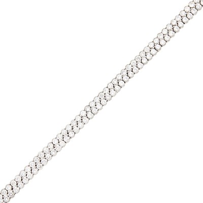 Lot 1206 - Jack Kelége Double Strand Platinum and Diamond Bracelet