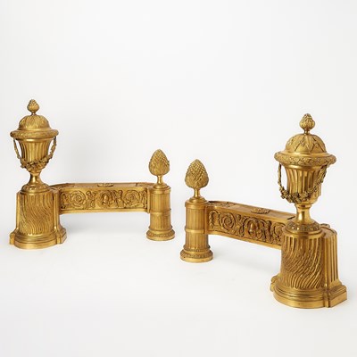 Lot 307 - Pair of Fine Louis XVI Ormolu Chenets