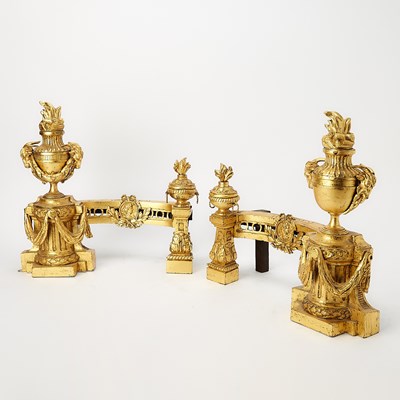 Lot 318 - Pair of Louis XVI Style Gilt-Bronze Chenets