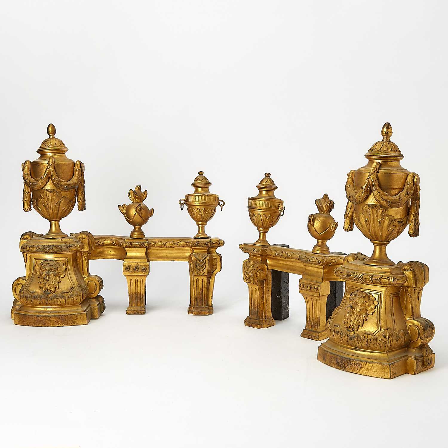 Lot 324 - Pair of Louis XVI Ormolu Chenets