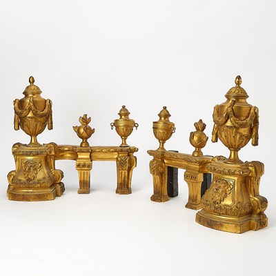Lot 324 - Pair of Louis XVI Ormolu Chenets