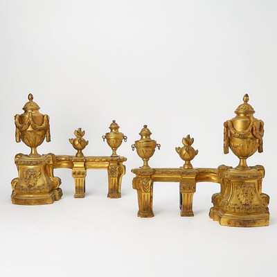 Lot 324 - Pair of Louis XVI Ormolu Chenets