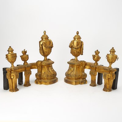 Lot 324 - Pair of Louis XVI Ormolu Chenets