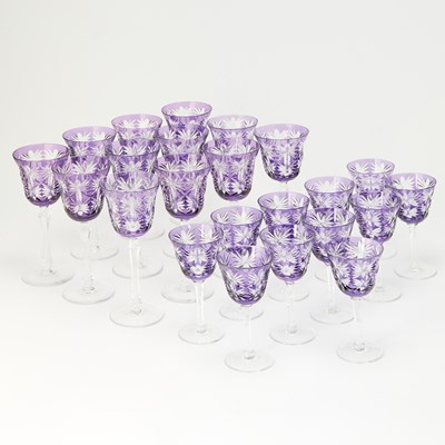 Lot 814 - Blown and Cut Glass Partial Stemware Service