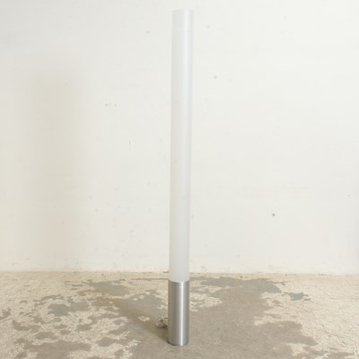 Lot 291 - Mid Century Chrome and Frosted Glass Floor Lamp