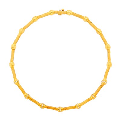 Lot 1161 - Gold and Diamond Necklace