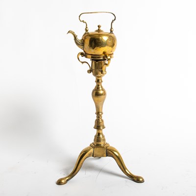 Lot 409 - George II Brass Kettle and Tripod Stand
