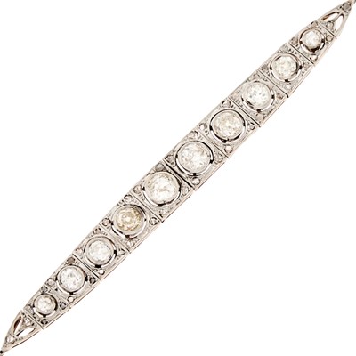 Lot 2078 - Platinum, Gold and Diamond Bracelet