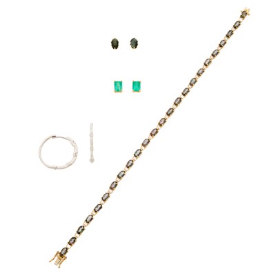 Lot 2238 - Group of Yellow and White Gold, Metal and Gem-Set Jewelry