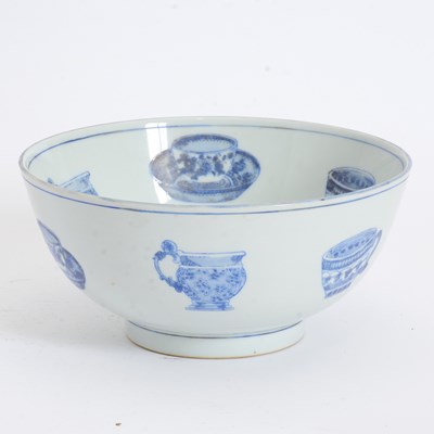 Lot 329 - Blue and White Chinese Porcelain Decorative Bowl