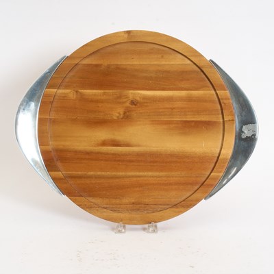 Lot 334 - Nambe Wood and Silverplate Round Tray
