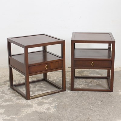 Lot 343 - Pair of Mahogany Two-Tier Side Tables
