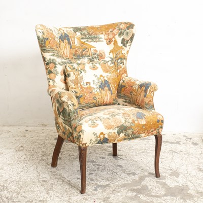 Lot 349 - Upholstered Mahogany Club Chair