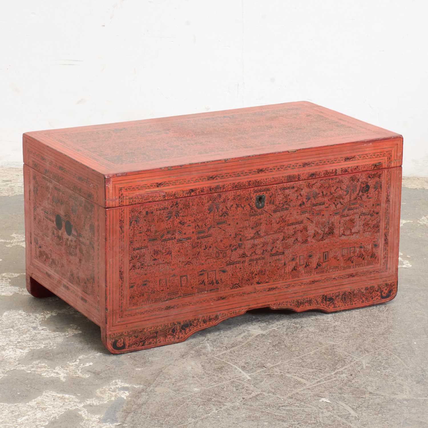 Lot 2 - Southeast Asian Style Lacquered Trunk