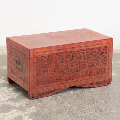 Lot 2 - Southeast Asian Style Lacquered Trunk
