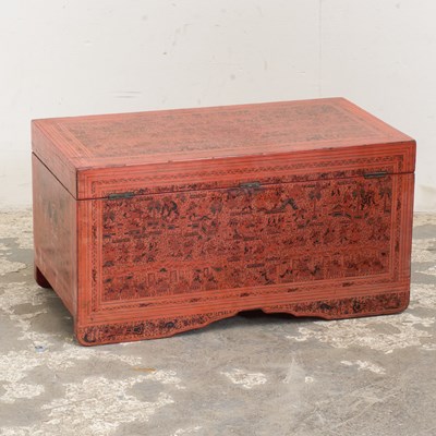 Lot 2 - Southeast Asian Style Lacquered Trunk
