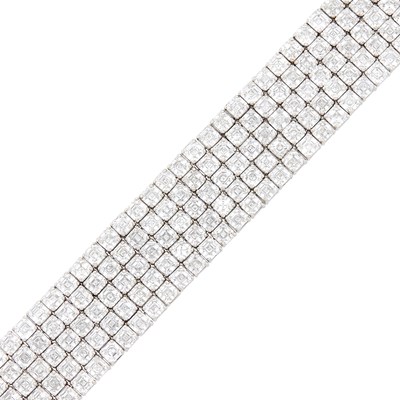Lot 282 - Chopard Platinum and Diamond 'Ice Cube' Bracelet