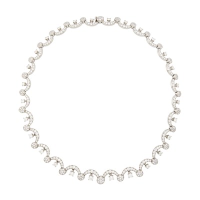 Lot 176 - Tiffany & Co. Platinum and Diamond Necklace, France