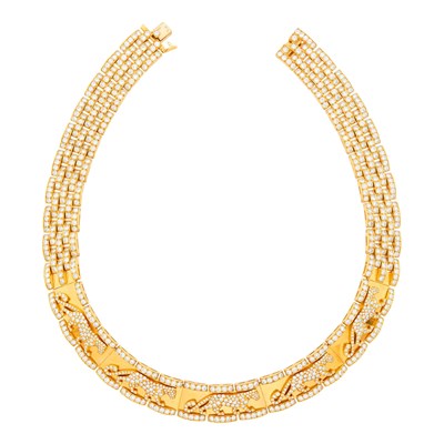 Lot 243 - Cartier Gold and Diamond 'Mahango Panthère' Necklace, France