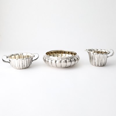 Lot 39 - Whiting Sterling Silver Cream Jug, Sugar Bowl and Bowl