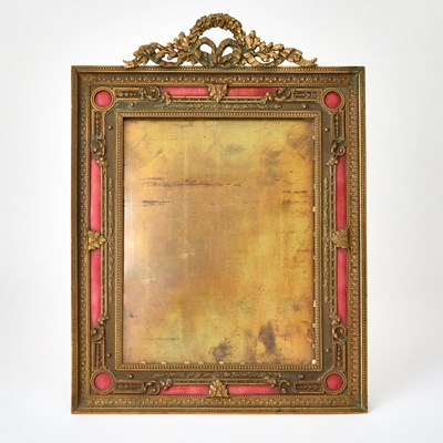 Lot 179 - Louis XVI Style Gilt-Metal and Red Enamel Photograph Frame