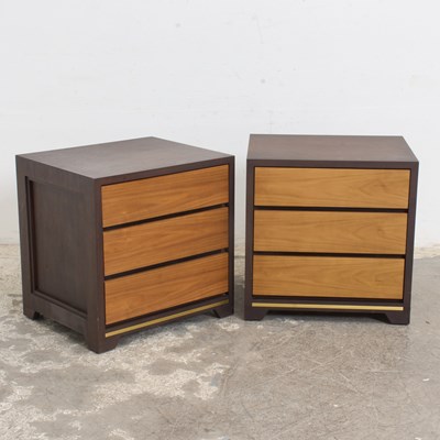 Lot 362 - Pair of Walnut Bedside Chest