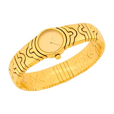 Lot 24 - Bulgari Gold 'Parentesi' Bracelet-Watch, Ref. BJ07