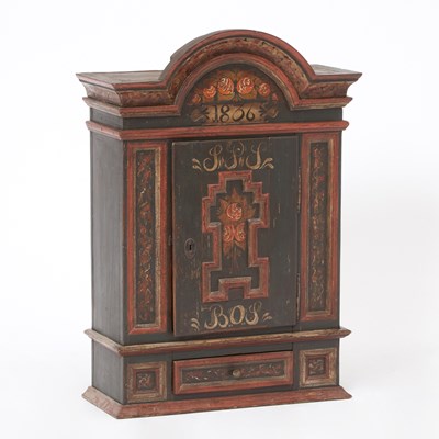 Lot 82 - Swedish Baroque Style Painted Hanging Cabinet