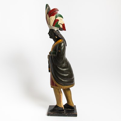 Lot 196 - Carved and Polychrome Painted Native American Chief Tobacconist Figure