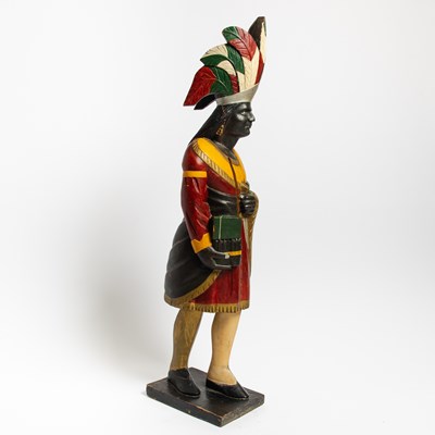 Lot 196 - Carved and Polychrome Painted Native American Chief Tobacconist Figure