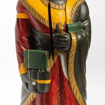Lot 196 - Carved and Polychrome Painted Native American Chief Tobacconist Figure