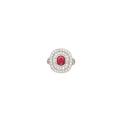 Lot 1202 - Platinum, Ruby and Diamond Ring
