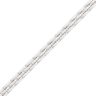 Lot 38 - Cartier White Gold 'Maillan Panthère' Bracelet, France