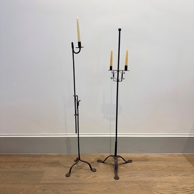 Lot 201 - Two Wrought Iron Candlestands
