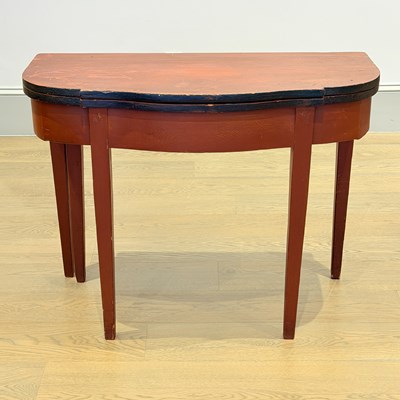Lot 200 - Federal Red and Black Painted Five Legged Card Table