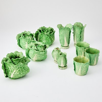 Lot 103 - An Extensive Assembled Dodie Thayer Green Glazed Earthenware Lettuce Ware Collection