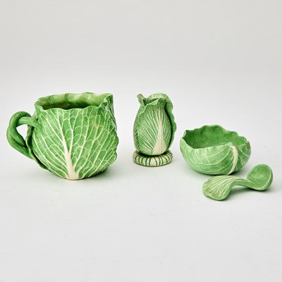 Lot 103 - An Extensive Assembled Dodie Thayer Green Glazed Earthenware Lettuce Ware Collection