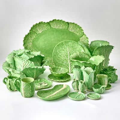 Lot An Extensive Assembled Dodie Thayer Green Glazed Earthenware Lettuce Ware Collection