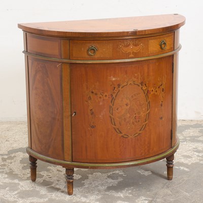 Lot 25 - Mahogany Inlaid Demilune Cabinet