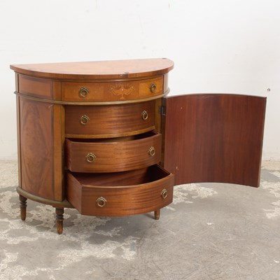Lot 25 - Mahogany Inlaid Demilune Cabinet
