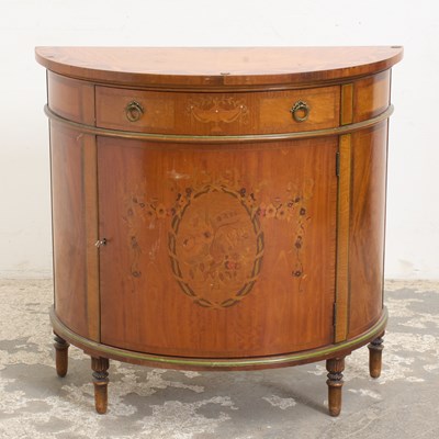 Lot 25 - Mahogany Inlaid Demilune Cabinet