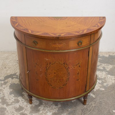 Lot 25 - Mahogany Inlaid Demilune Cabinet
