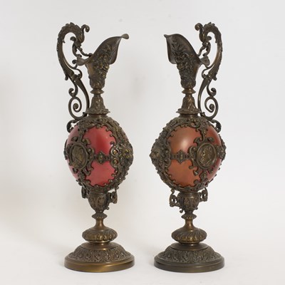 Lot 39 - Pair of Baroque Style Metal Ewers